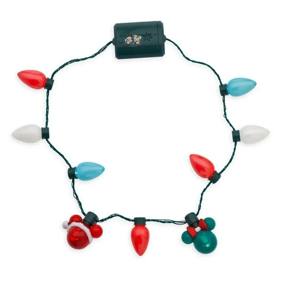 Disney Mickey and Minnie Mouse Animated Glow Christmas Holiday Necklace - Picture 1 of 5